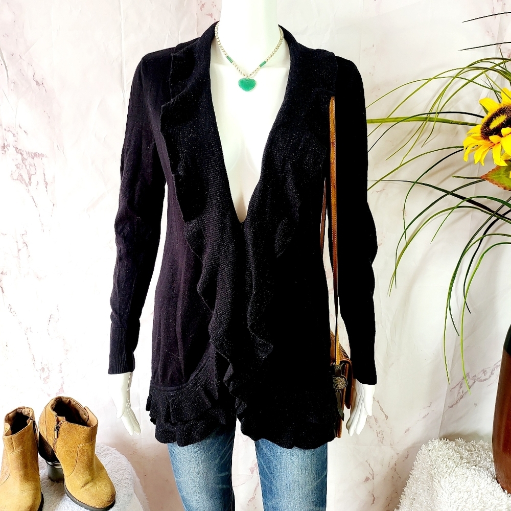 White House Black Market Soft Knit Black Cardigan